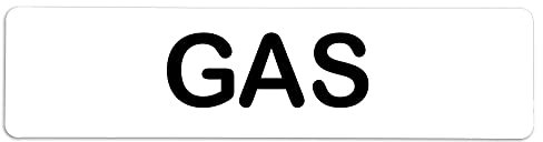 Becral® - Señal adhesiva de PVC GAS | Placa puerta PVC BLANCO | Señal informativa | Cartel Puerta 200X50mm