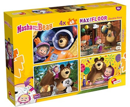 Liscianigiochi l'orso Masha Puzzle DF maxifloor 4x48, 104840, Multicolore