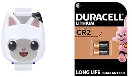VTech Gabby's Dollhouse Pandy Lernuhr – Kinderuhr mit digitaler Anzeige, Timer, Stoppuhr, Wecker und lustigen Spielen – Für Kinder von 3-6 Jahren + Duracell High Power Lithium CR2 Batterie 3 V, 2er-Pa