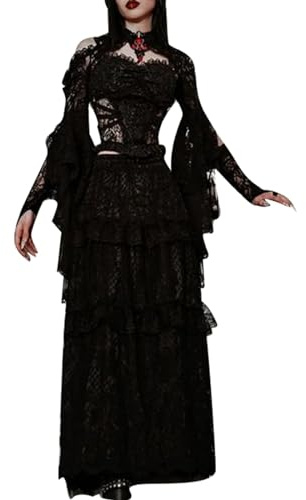 MODSGUE Bolero de encaje gótico sexy de encaje para mujer, estilo gótico, ligero de verano, color negro, chaqueta de verano a la moda, Negro , S