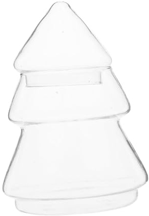 ULTECHNOVO Glas Keksdose Weihnachten Mit Deckel Transparenter Luftdichter Weihnachtsbaum Behälter Für Süßigkeiten Snacks Geschenk Partydekorationen