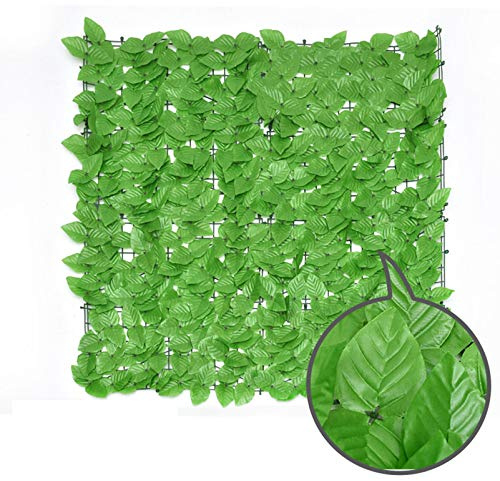 Pannelli da parete in erba artificiale, siepi di edera finta, 90 x 300 cm, con foglie sintetiche, supporto a rete, decorazione da giardino, soluzione per la privacy all'aperto