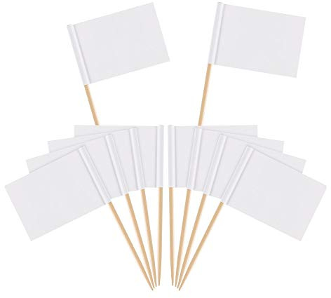 Zahnstocher Flaggen,Flaggenpicker Bambus Leere Toppers Toothpick für Party Kuchen Lebensmittel Käseplatte Vorspeisen 100 Stücke