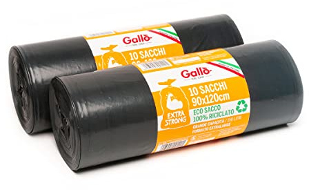 Geschenkbeutel XXL reflektierende Mülltrennung, extra stark, Schwarz, Large, (2er Pack)