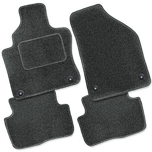 Bär-AfC Auto Fußmatten Classic passend für Volvo C30 M 2006-2012, Autoteppiche Nadelvlies Anthrazit, Rand Kettelung Anthrazit, Textiler Trittschutz, Set 4-teilig, VO04470n