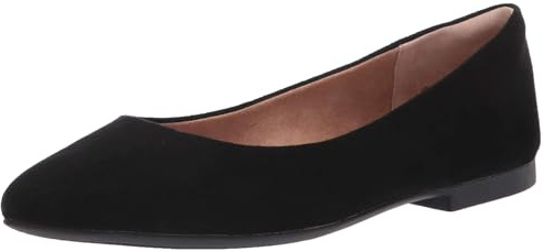 Amazon Essentials Bailarinas puntiagudas para mujer, microgamuza negra, 12