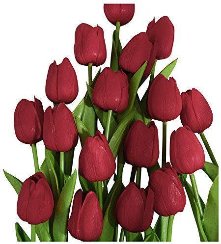 10 tulipani artificiali in PU Touch Single Stem falsificati bouquet di fiori per la casa e la festa di nozze