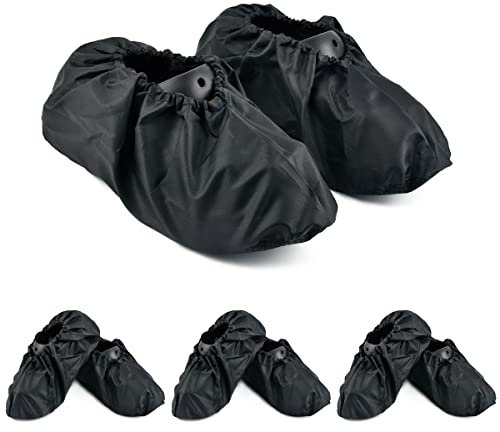 BUYGOO 4 Paia Copriscarpe Antipolvere per Casa, Stivali Copre Riutilizzabili per Ufficio e Sala, Copriscarpe Lavabili, Copertura Scarpe, Protezioni Impermeabile per Calzature, Sovrascarpe Calzari