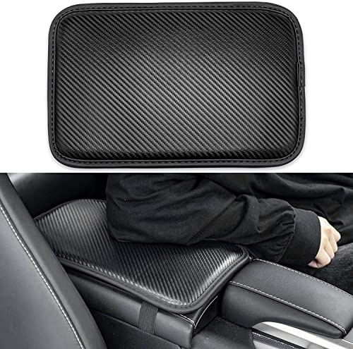 Universal-Armlehnenkissen, Bezug aus Lederfaser für die Mittelkonsole, Zubehör für den Innenschutz für die meisten Autos, SUVs und LKW (schwarz)