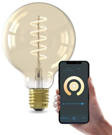 CALEX Lampadina LED Smart, E27, G95, Filamento Oro, luce calda, Dimmerabile, controllo app Wi-Fi & vocale