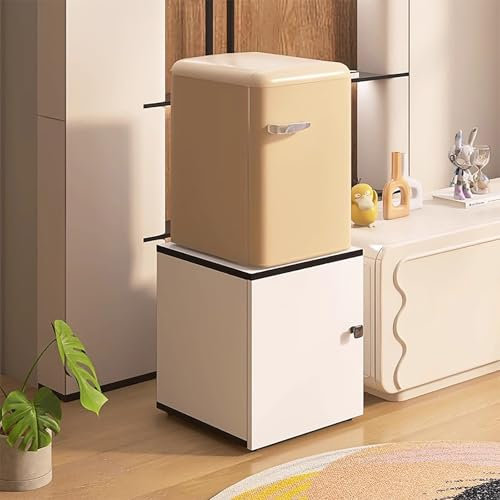 Mini-Kühlschrankständer Kühlschrankschrank mit Oder Ohne Türen, Kühlschrank-Aufbewahrungsregal, Organisationsregal für Schlafzimmer und Büro, Universelles Aufbewahrungsregal / Möbelwagen(White,35X35CM