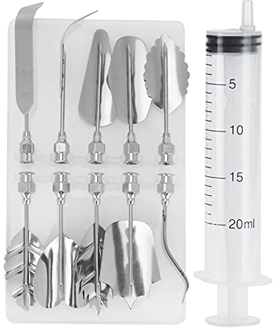 NDNCZDHC Cake Decorating Syringe Set, 10 Nozzles, Cookie Press Maker, Biscuits Mold Icing Frosting Piping kit, Deviled Egg Filler Tool