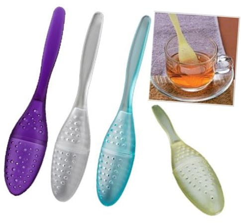 ROMISBABA Colador de Té de Plástico ABS Forma de Renacuajo Tamaño 15 CM Filtro Infusor para Tazas de 237-457 Ml Diseño Único y Color Aleatorio Accesorio para Preparar Color Aleatorio