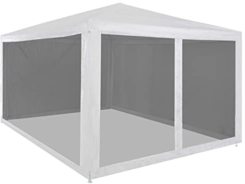 Nqyjm Tonnelle de Jardin Extérieur Tente de Réception avec 4 Parois en Maille 4 x 3 m, Pavillon Chapiteau pour Mariage, Fêtes, Camping, événements Commerciaux