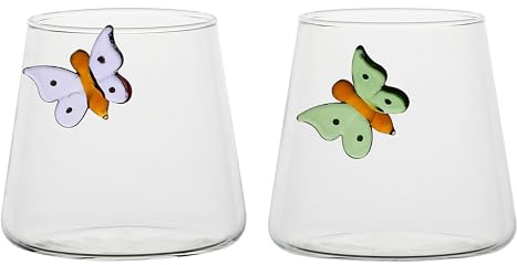 THUN Set 2 Bicchieri Bibita Incanto di Primavera, Borosilicato, 400 ml