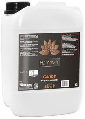 IDRO BATH Fragancia Aromática para Baño Turco y Hammam CARIBE 5 LT | Fragancia Aromática Concentrada al aroma de Frutas Tropicales