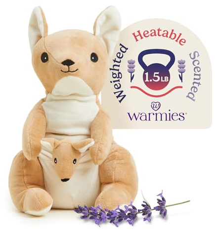 warmies Microwavable & Stuffed Animals, Kangaroo - Heated Stuffed Animal Plushie for Warmth & Comfort - Cute Soft Plush Toys for Adults & Children (Boys, Girls, Babies & Toddlers)