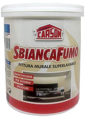 Colorificio Carson Sbianca Fumo Pittura Superlavabile Super Coprente Idrorepellente Bianca (1 KG)