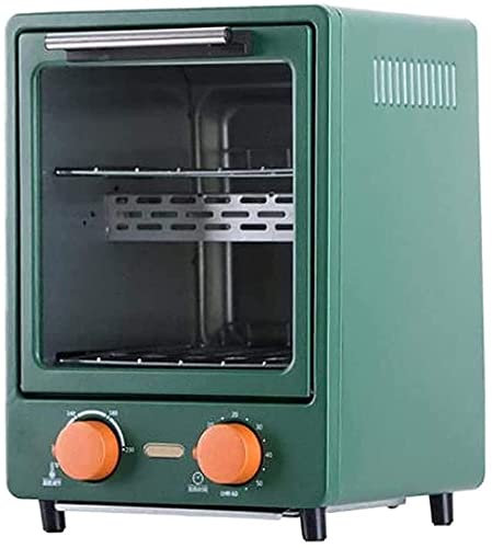 CAZARU Horno eléctrico de sobremesa 12L Mini Horno de Pizza con asador Temporizador 100-230 ℃ 1100 W, función de Calentamiento rápido, para una fácil Limpieza