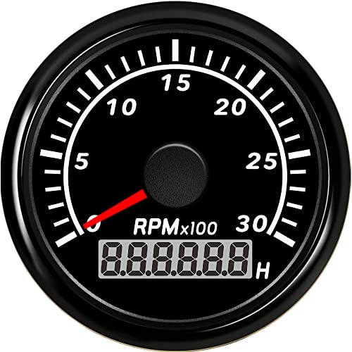 ELING 52MM Varvräknare REV Counter 3000RPM Mätare med röd bakgrundsbelysning 12V 24V för traktorgrävare