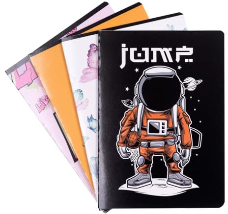 gimboo Schulheft/Format A5 32/32 Blatt Liniert/Mixed 8er Packung - 8 Stück/Packung Motive Sortiert/für Kinder zur Einschulung für Grundschüler/mit Rand/Weiße Karten