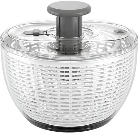Salad Spinner, 6L Quickly Spins Vegetables, with Comfortable and Retractable Pusher and Brake Button Easy Salad Making Time-saving Everyday Helper for Greens, Herb, Berry, Fruits