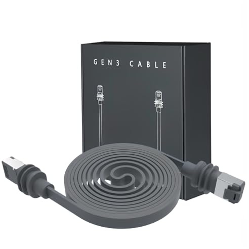 Elfcam 20 m platt Cat 6A Ethernet-kabel för Starlink Gen 3 och Mini - 10 Gbps, RJ45, IP68, vattentät, 9,2 x 3,2 mm, inomhus/utomhus, hög hastighet och flexibel för vägginstallation