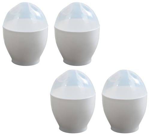 Fornello per uova a microonde, 4 pezzi, veloce per forno a microonde, in polipropilene, resistente al calore, accessorio da cucina per cucina e ristorante