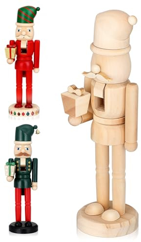 ERINGOGO Figura Decorativa Schiaccianoci in Legno Tradizionale Piccolo Soldato Schiaccianoci Fai da Te Base Stabile Ornamento Natalizio per Decorazioni Festive e Regalo di Natale