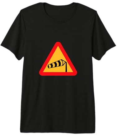 Windsock Road Sign Wind Warning Premium T-Shirt