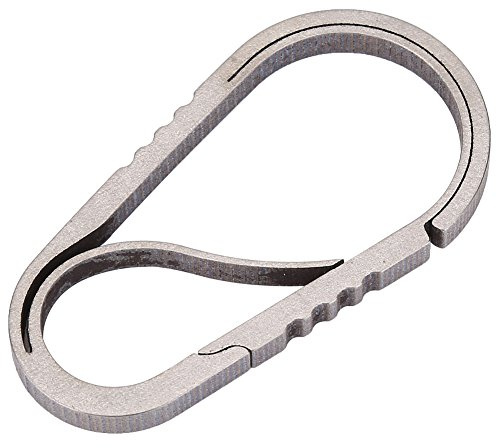 Karabiner, TC4 Titanlegierung D Form Schnalle Schlüsselanhänger Haken zum Klettern(Titan)