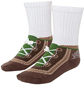 Mogo Baby - Jungen Baby Trachten Socken mit Edelweiß braun, BRAUN, XS