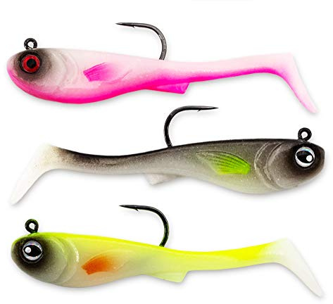FISHN® GRUMPYbaby Gummifisch Set - Gewicht: 13g, Länge: 11cm - Extreme Schwimmaktion, Angelköder zum Hechtangeln, Softbait, Swimbait, hohe Fangkraft, Hecht (3 Stück)