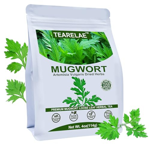 TEARELAE - Natural Mugwort Herb Dried Leaves - 4oz/114g - Mugwort Tea Loose Leaf - Non-GMO, Sulfur-free - 100% Pure Premium Dried Herbs - Help Sleep A Lucid Dream
