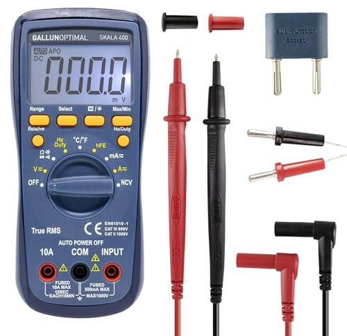 GALLUNOPTIMAL Skala 400 Digital-Multimeter True-RMS mit Temperatur-Messung + AC/DC Multifunktionstester + kontaktlose Spannungserkennung + automatischer Bereichswahl