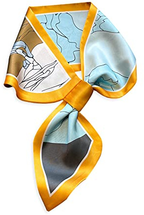 LumiSyne Seidenschal Damen Skinny Schal Einfacher Durchziehen Design Französische Vintage Stil Schmaler Lange Halstuch Leicht Satin Kleine Schal Dekorative Kopfschmuck Stirnbänder Haarband Ribbon