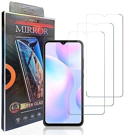 hxeyraal (3 Pack) diseñado para Xiaomi Redmi 9A película protectora de pantalla de vidrio templado, 0,33 mm, anti-arañazos, sin burbujas para Xiaomi Redmi 9A película protectora de pantalla HD.