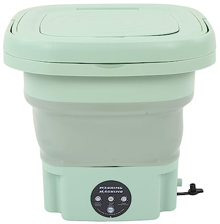 Haofy Lavatrice Portatile, Lavatrice Pieghevole a Basso Rumore con Controllo a Un Pulsante 8L per Viaggi per Mutandine (Spina UE)