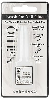 Nail HQ Brush-On Nail Glue 10 ml – Super-Strong Fast-Drying Adhesive for Press-On Nails, Nail Tips, Broken Nails & Nail Art – PETA-Approved, Vegan & Cruelty-Free