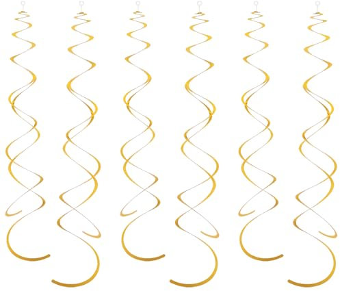 36 Pezzi Decorazioni per Feste a Spirale da Appendere Stelle Filanti in Plastica Decorazione a Spirale per Soffitto per Compleanno Matrimonio Anniversario Decorazione Natalizia (Oro)