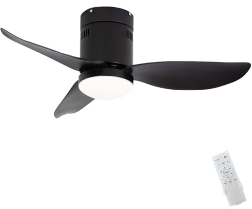 Caufloce Groß Deckenventilator Mit Beleuchtung Und Fernbedienung Leise, Modern 3 Farbe LED Reversibel Deckenlampe Ventilator Smart Wohnzimmer Timer Lampe Mit Deckenventilator Für Schlafzimmer-90cm