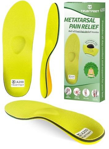 Trustfeet boll of foot smärtlindrande sko innersulor för Mortons Neuroma, metatarsalgi, fotsmärta, hålfotstöd för metatarsal smärtlindring, plantar fasciit, ortopediska innersulor för män kvinnor-E