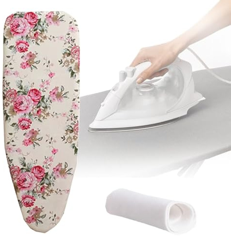 Lelico Ironing Board Cover 92X33 97x33 110x35 122x38cm Iron Board Cover With Padding Ease Of Use And Installation Cotton Ironing Board Cover And Pad (Color : D, Size : Medium(100x34cm))