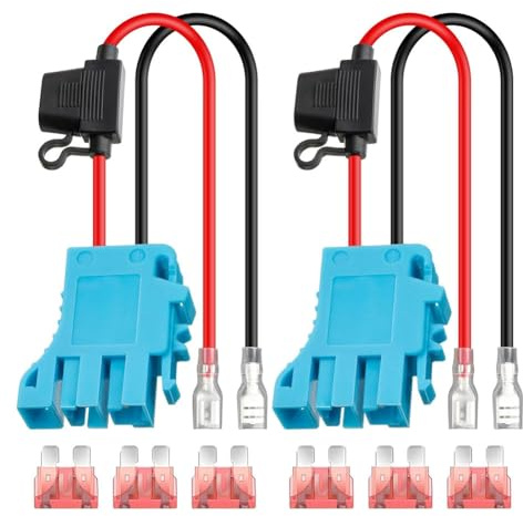 Gokoti 2Pack 12 AWG Wire Harness Connector Replacement for Peg-Perego 12Volt SLA Battery Ride on Vehicle Riding Toys with Fuse