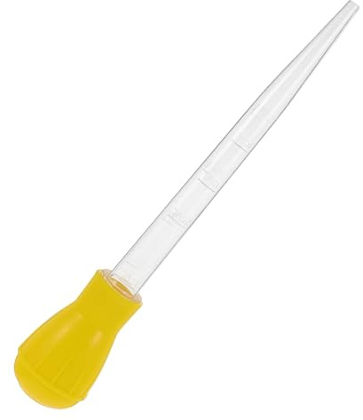 Ciieeo Meat Baster and Oil Suction Pump Reusable Plastic Turkey Baster for Grilling and Marinating Yellow Cooking Tool for Kitchen Supplies