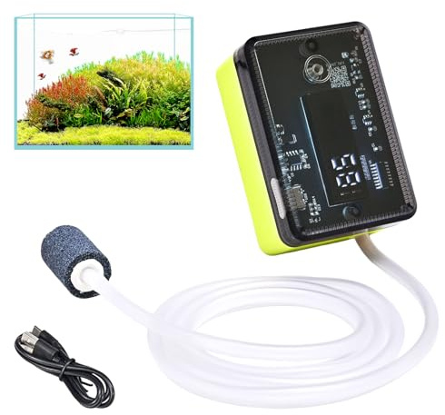 Aérateur pour Aquarium | Bulleur Transparent Rechargeable,Pompe À Air Puissante pour Aquarium | destiné à l'Entretien en Extérieur Bateau Camping Maison Voyage Étang Eau Douce et Salée