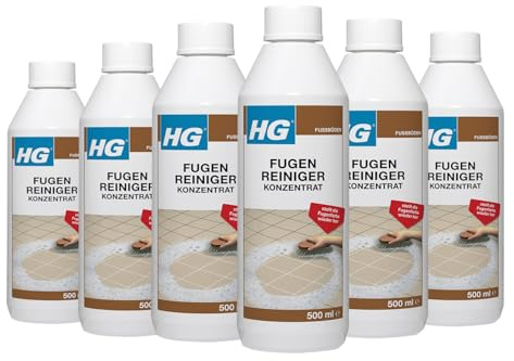 HG Fugenreiniger Konzentrat – Hochergiebiger Fugenreiniger gegen Schmutz & Ablagerungen – Bad & Küche – 6er Set
