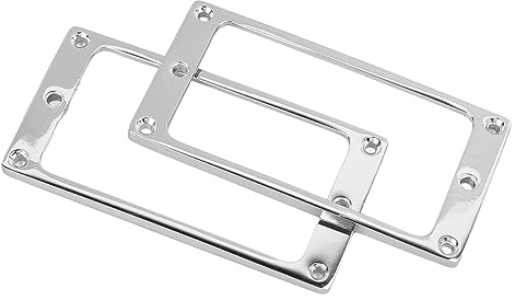 KIMISS 2st Zinklegering Elgitarr Pickup e för Humbucker Pickup Montering, Platt Ring Lock, Kompatibel med Elgitarrer (Silver)