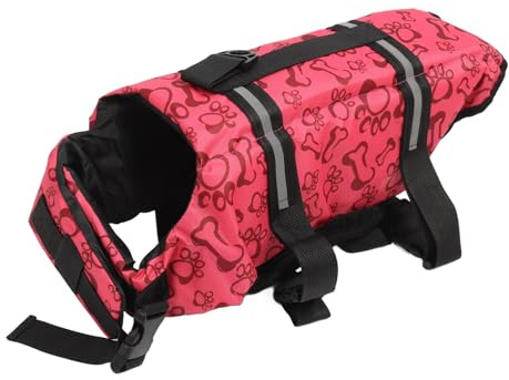 Omquot Gilet di Sicurezza per Cani Ad Alta galleggiabilità Comodo Giubbotto di Salvataggio in Materiale Poliestere per Cani (M (peso consigliato 3‑6,5 kg/6,‑14,3 libbre))