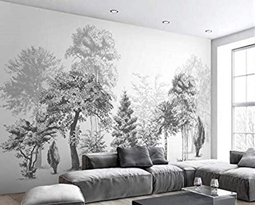 MIWEI Wallpaper Papier Peint Panoramique Abstrait Arbre Noir Et Blanc Papier Peint Nature Intissé Murale Chambre Salon（100cmX70cm）